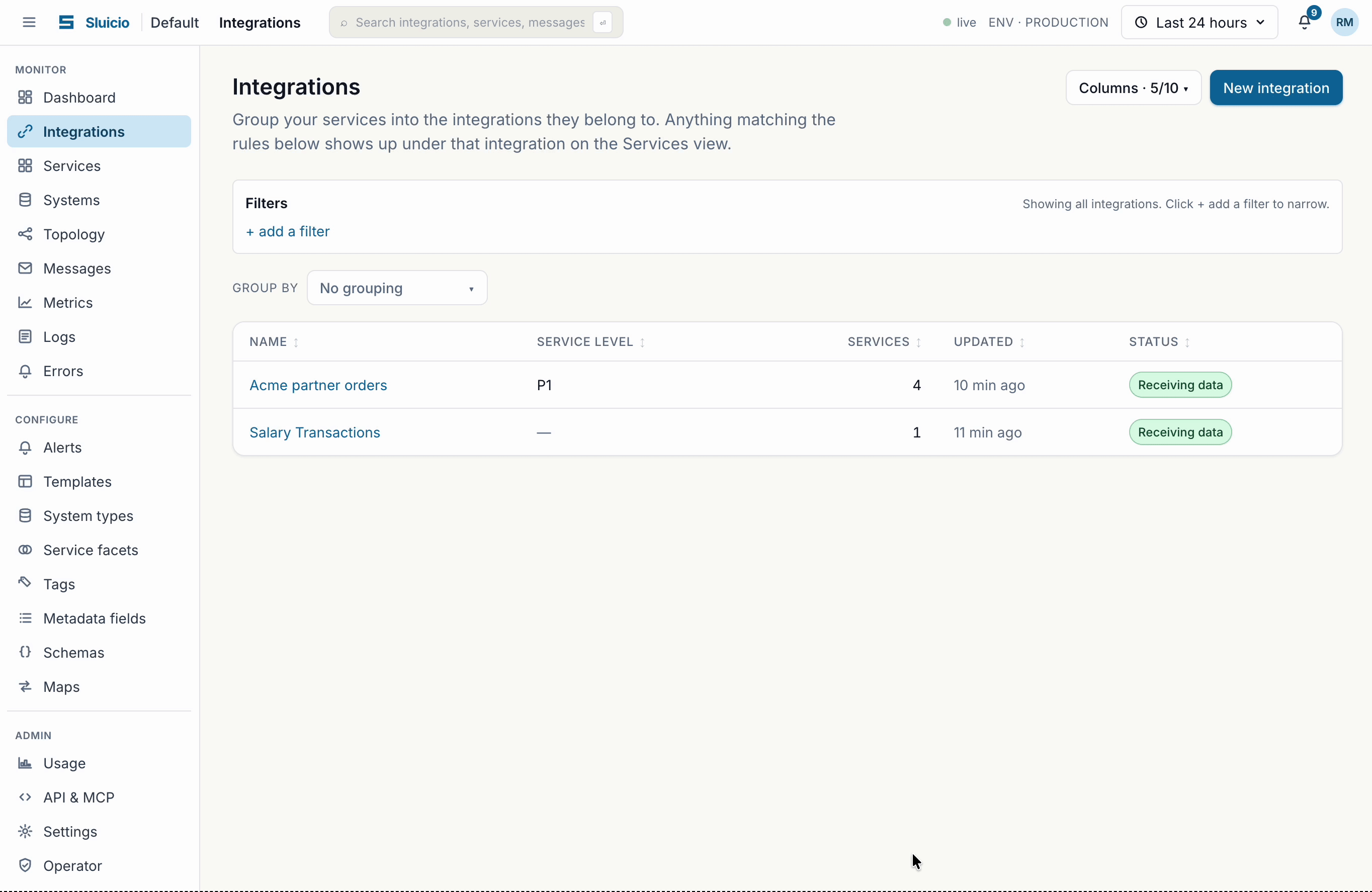 Show integration fails